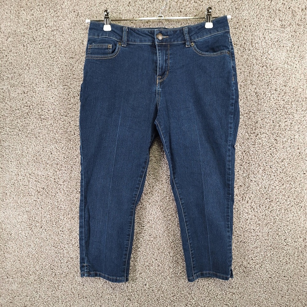 Westport Capri Jeans Womens 8P (Fits 30x20) Dark Wash Signature Fit Denim Casual